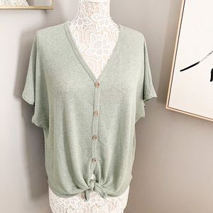 Sea Mist Button Up Top